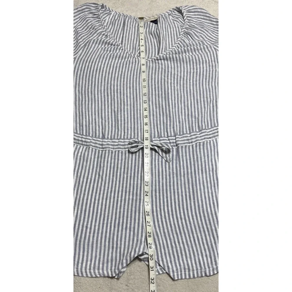 Universal Thread Linen Dress Women's Size Large Blue Hickory Stripe Faux Jumper